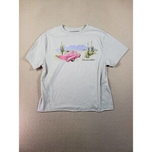 General Motors Shirt Women Small White Short Sleeve Crew Neck Graphic Casual Tee